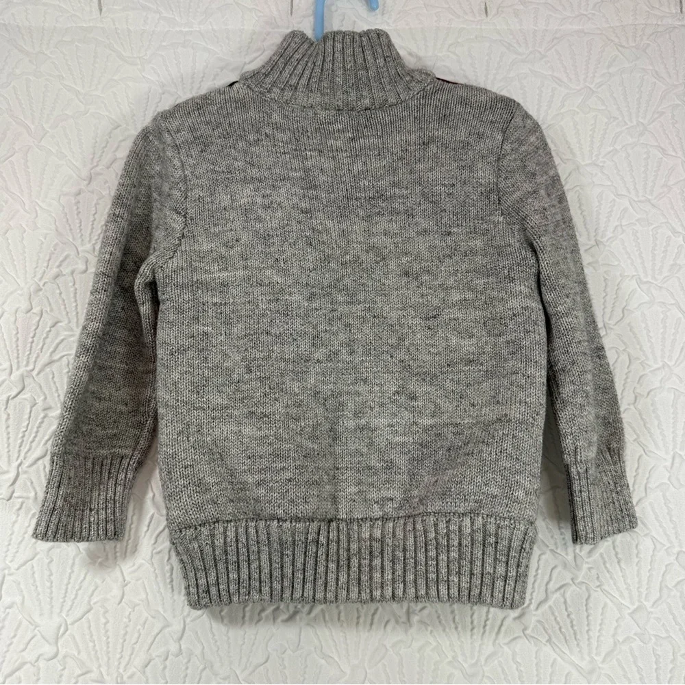 Boys Cat & Jack Buffalo Plaid Cable Knit Mock Neck Sherpa Lined Jacket Size 2T